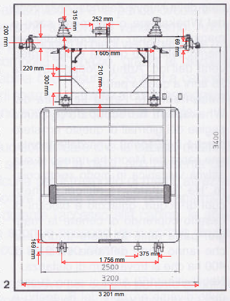 Dimensions approximatives de la cabine