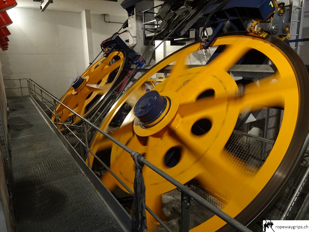 Poulies motrices en gare aval